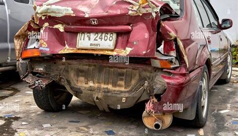 Damaged cars after a collision