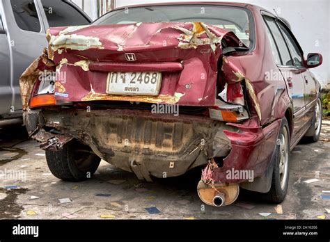 Damaged cars after a collision