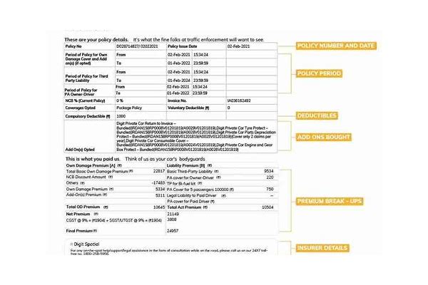 Car insurance policy document